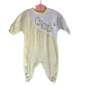 Vintage Pastel Embroidered Duck Spring Sleeper 6 Months